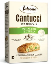 Włoskie Ciastka Cantucci Pistacchi e Cedro Falcone Cytrynowo - pistacjowe 180g